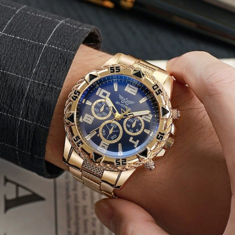 2Pcs/Set Fashion Watch Necklace Set Men Watches Men's Watches Quartz Business Watches  Male Wrist Watch Men Necklace Jewelry