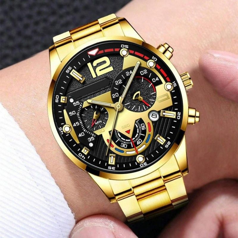 2Pcs/Set Fashion Watch Bracelet Set Men Watches Men's Watches Quartz Business Watches  Male Wrist Watch Men Bracelet Jewelry