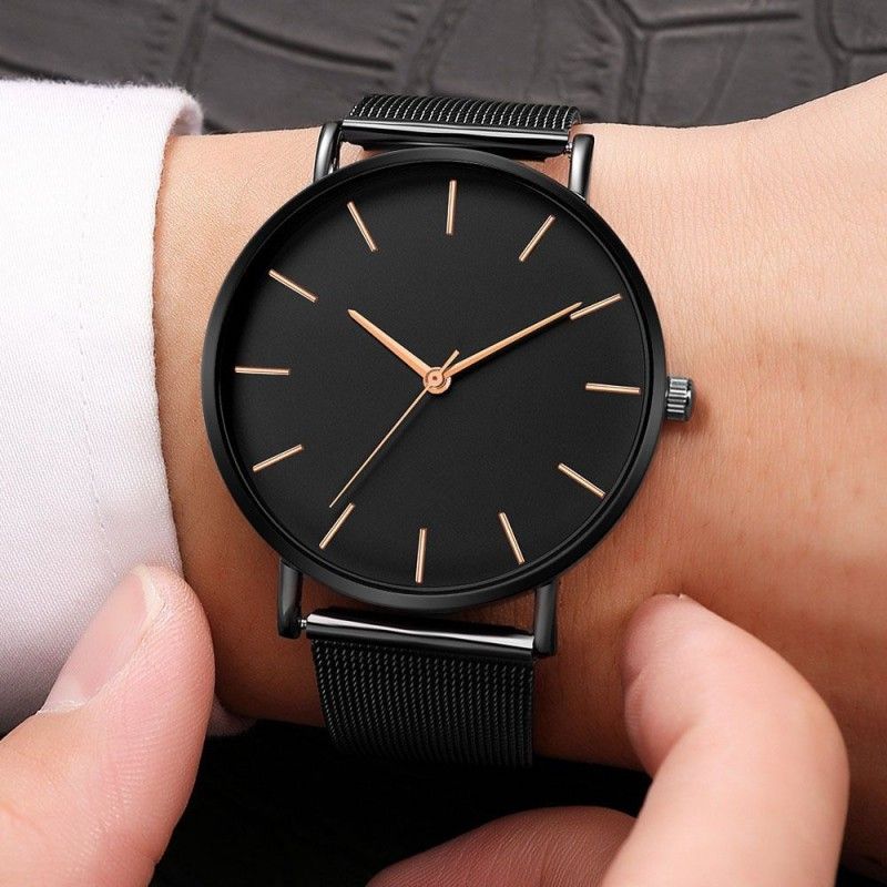 Business Quartz Watch Fashion Mesh Strap Watches Simple and Elegant Watched For Men And Women