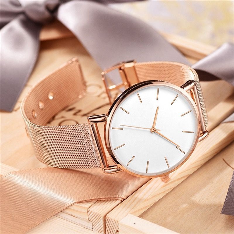 Business Quartz Watch Fashion Mesh Strap Watches Simple and Elegant Watched For Men And Women