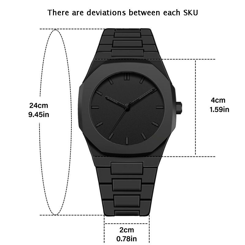 Fashion Men Watches Black Matte Plastic Men's Watch Quartz Business Watches Male Wrist Watch