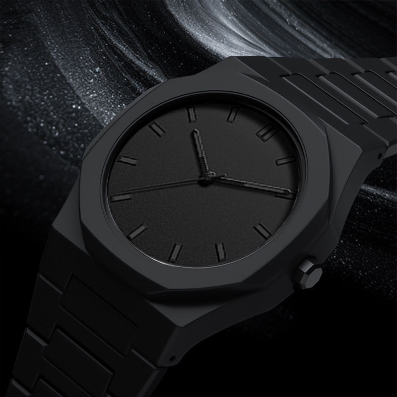 Fashion Men Watches Black Matte Plastic Men's Watch Quartz Business Watches Male Wrist Watch