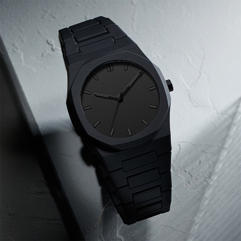 Fashion Men Watches Black Matte Plastic Men's Watch Quartz Business Watches Male Wrist Watch
