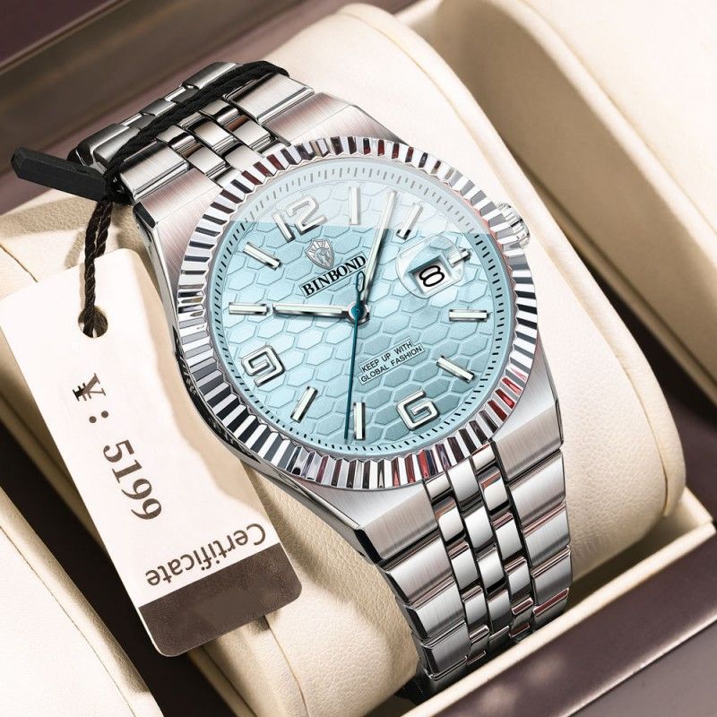 BINBOND Men Watches Top Brand Men's Watches Waterproof Luminous Calendar Full-automatic Quartz Business Watch High-end Male Wrist Watch