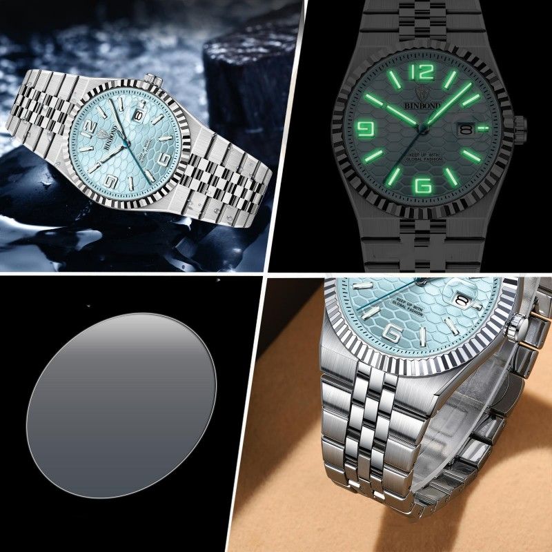 BINBOND Men Watches Top Brand Men's Watches Waterproof Luminous Calendar Full-automatic Quartz Business Watch High-end Male Wrist Watch