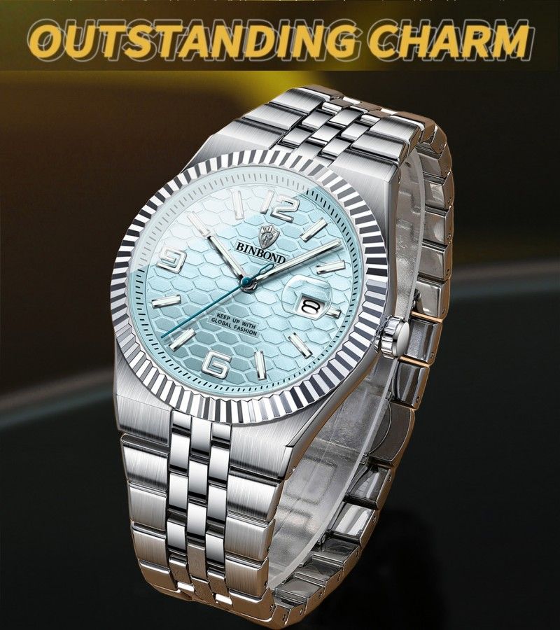 BINBOND Men Watches Top Brand Men's Watches Waterproof Luminous Calendar Full-automatic Quartz Business Watch High-end Male Wrist Watch
