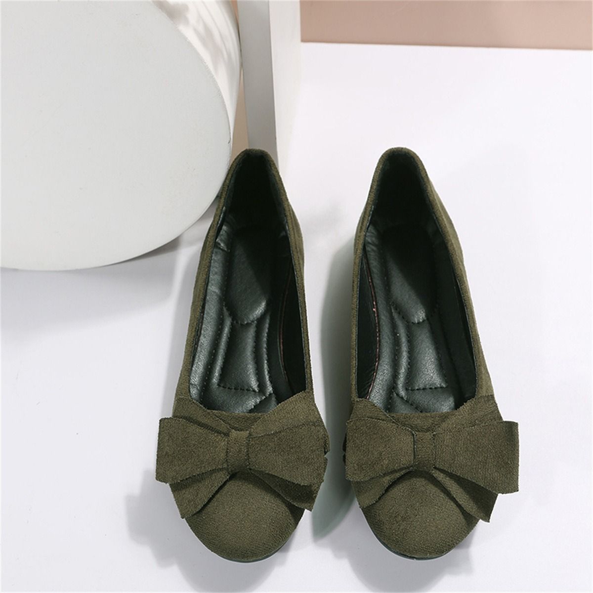 38-43Plus Size Lightweight Soft Bottom Beanie Women's Shoes Spring and Autumn 2024 New Bow Comfortable Non-slip Women's Single Shoes