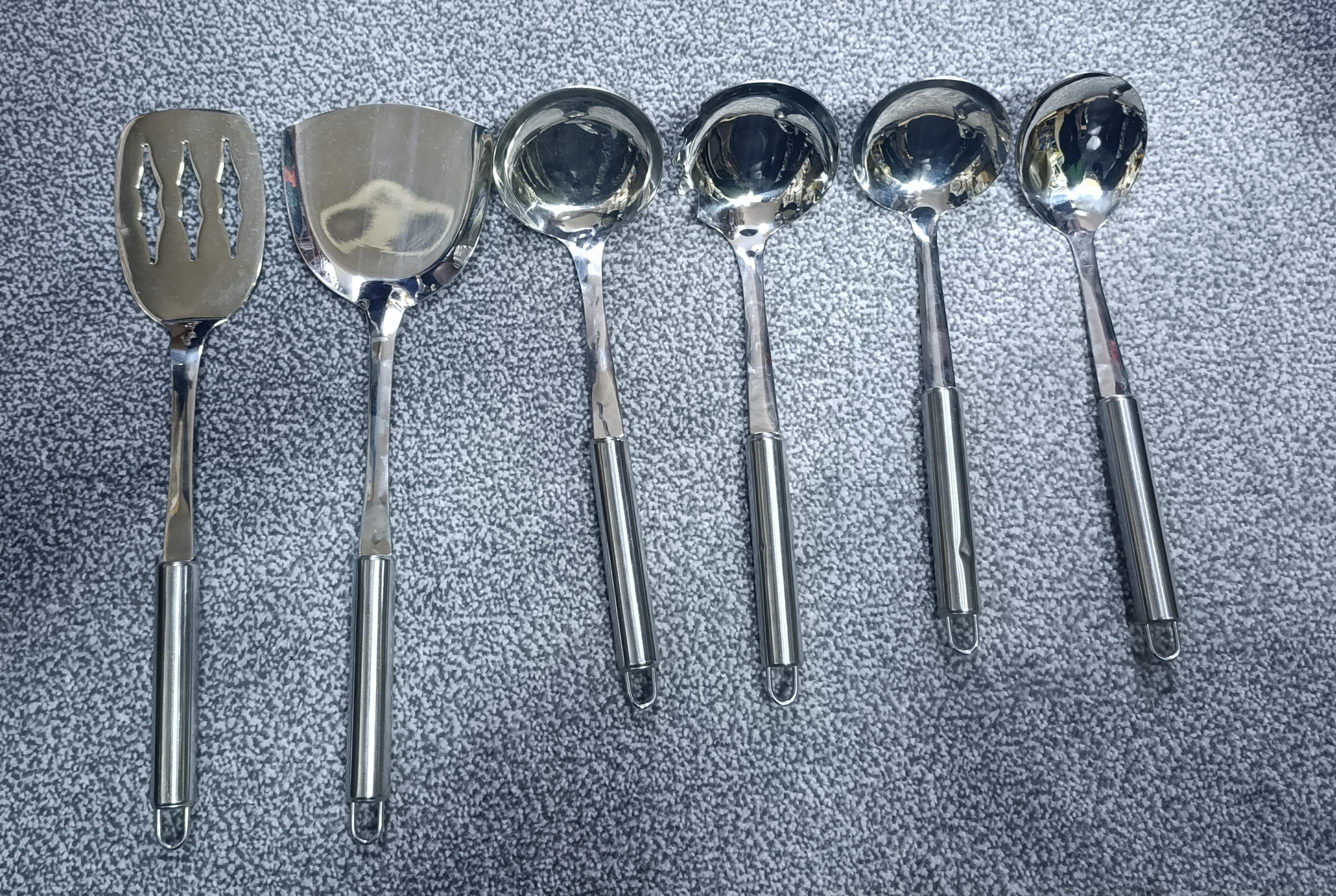 Cutlery Set Of 6 Stainless Steel Serving Spoons