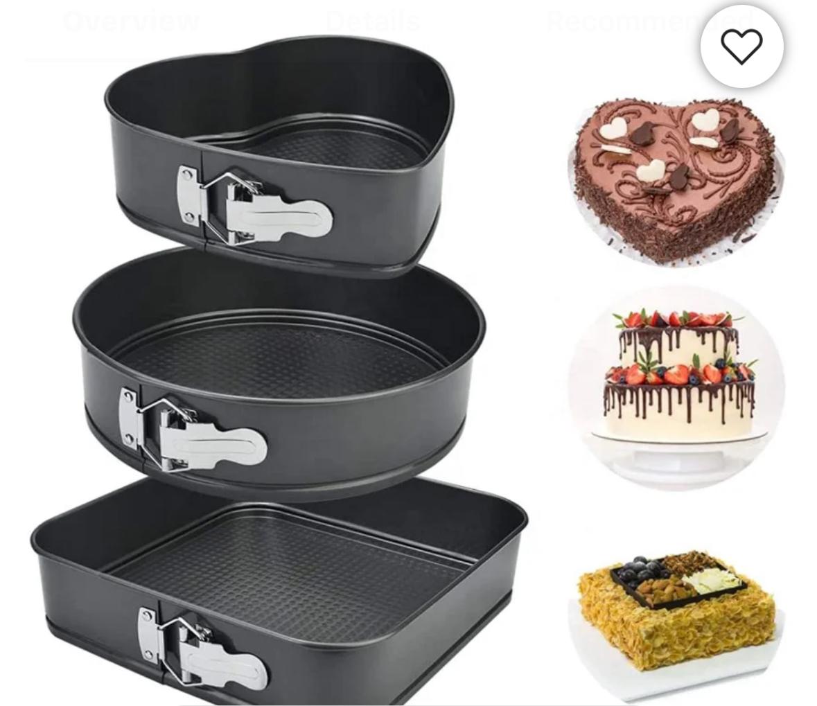4 Pcs Set Cake Mold Baking Tin - 3 Mixed Shapes And Bread Tin -  Bake cakes, tarts, and other yummy desserts in this Spring foam Baking Set of three molds.