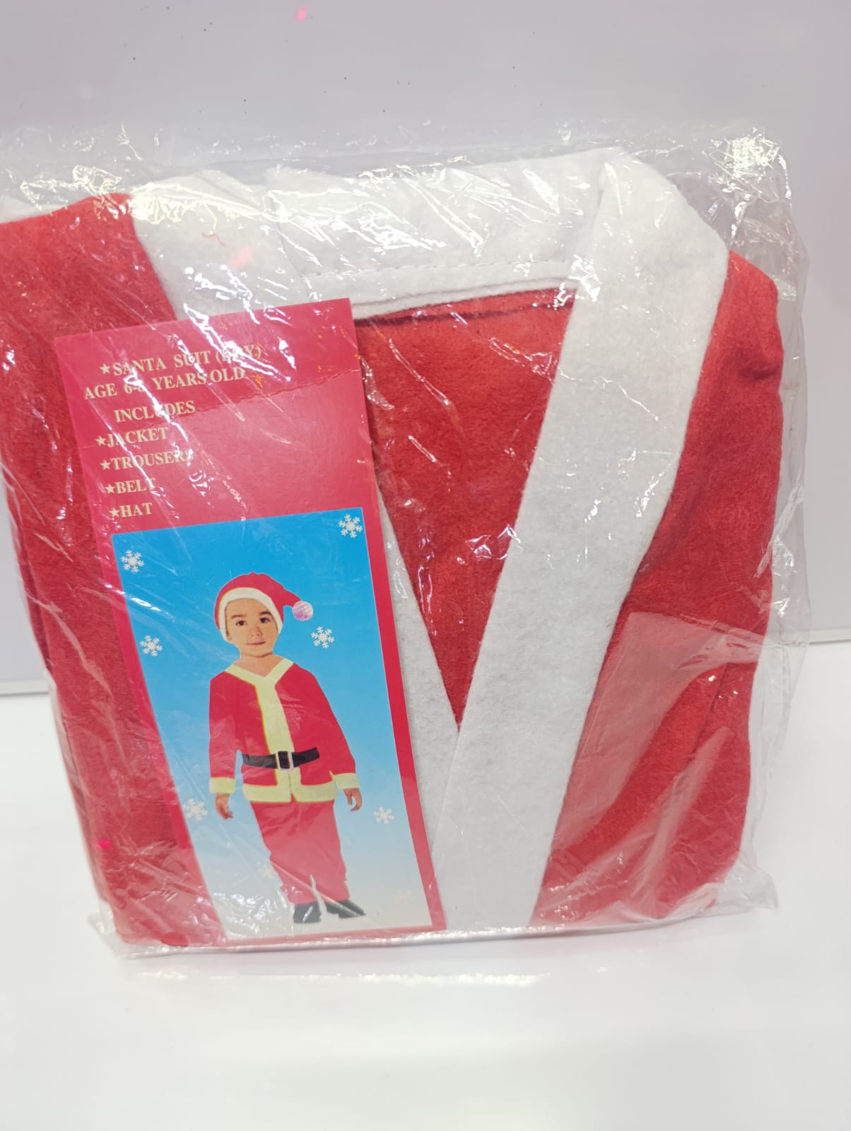 Santa Suit for Boys For  (6-8 Year Olds) – Full Christmas Costume Set,Jacket, Trousers, Belt, Hat