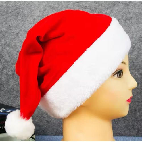 3 Pcs Velvet Santa Hats – Soft Christmas Holiday Costume Accessory, Premium velvet Santa hat with soft white trim,Comfortable, lightweight and skin-friendly,Classic festive red colour with fluffy pom.