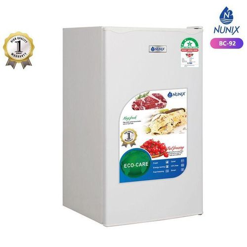 Nunix 92L Single Door Fridge Energy Efficient - Adjustable thermostat, Energy efficient, Single door, Manual defrost.