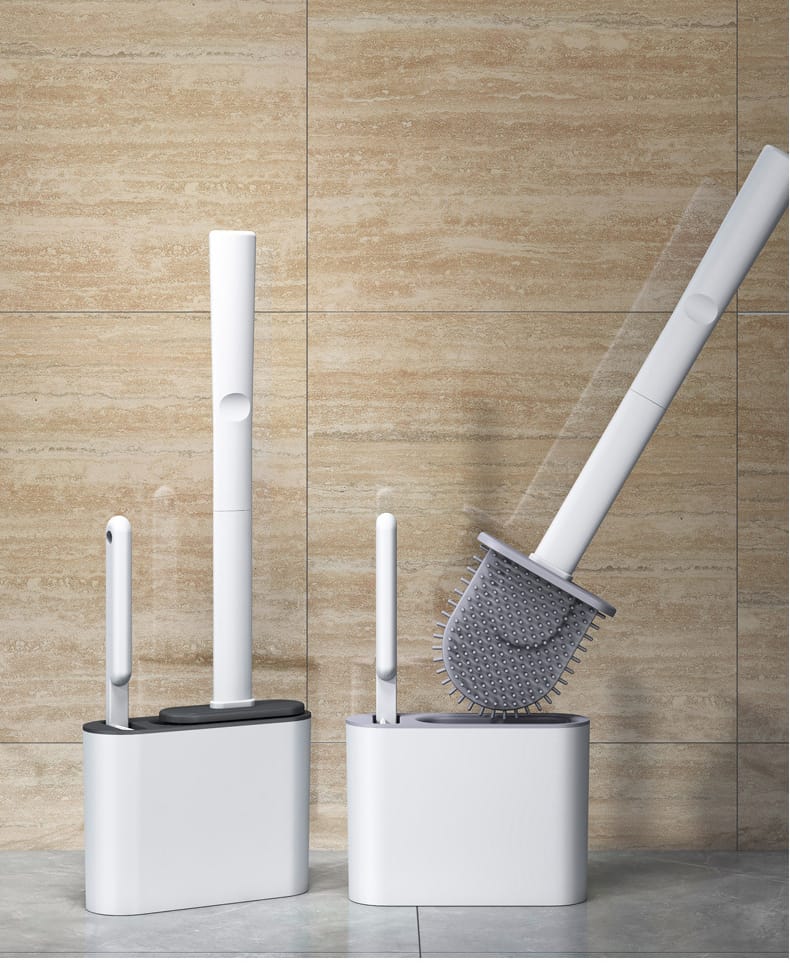 Wall hanging toilet brush with Holder & cleaning brush