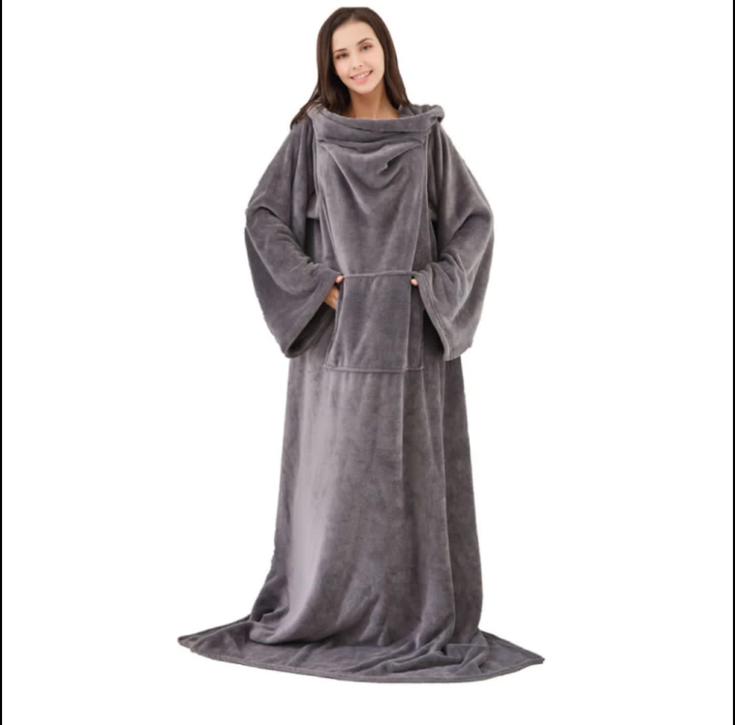Premium Snuggie fleece blanket with sleeves and Kangaroo pocket