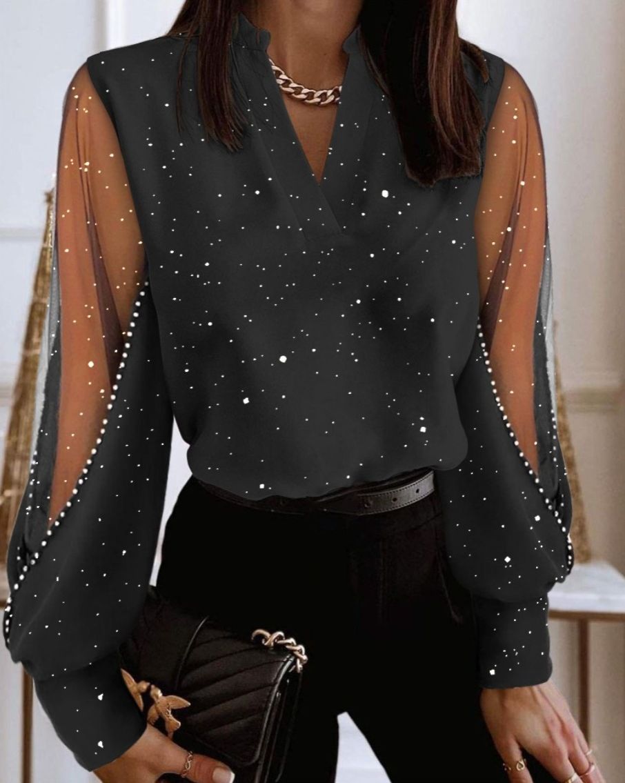 Autumn and winter new fashionable V-neck lace long sleeved shirt shirt for women tops blouse women tops