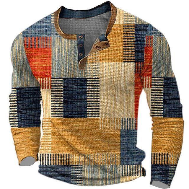 Men's long sleeved men's foreign trade polo men's digital printed polo men's top Men's T-shirt
