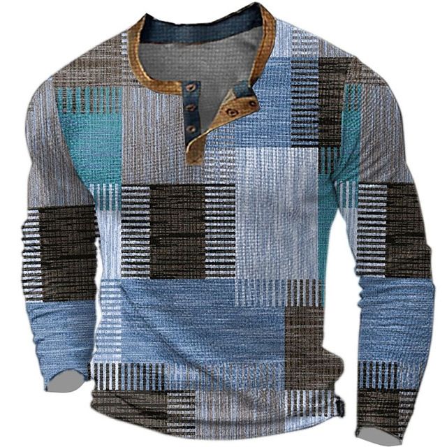 Men's long sleeved men's foreign trade polo men's digital printed polo men's top Men's T-shirt