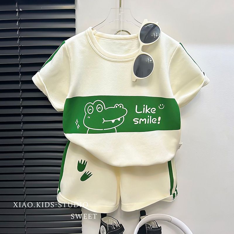 Kids Clothes Cotton Set Short Sleeve Suit Baby Girls Boys Set Summer Tops +short Children's Wear New