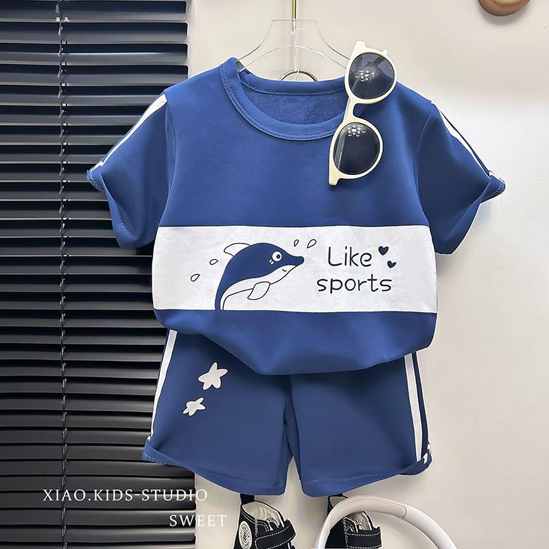 Kids Clothes Cotton Set Short Sleeve Suit Baby Girls Boys Set Summer Tops +short Children's Wear New