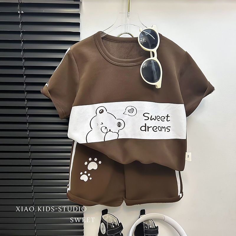 Kids Clothes Cotton Set Short Sleeve Suit Baby Girls Boys Set Summer Tops +short Children's Wear New