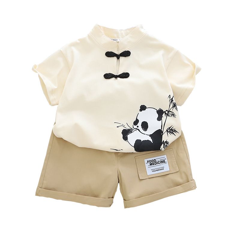 Baby Boys Clothes Sets Baby Summer Casual Panda Print T-shirts + Shorts Suits Outfits Children Boys Cartoon Clothing Sets