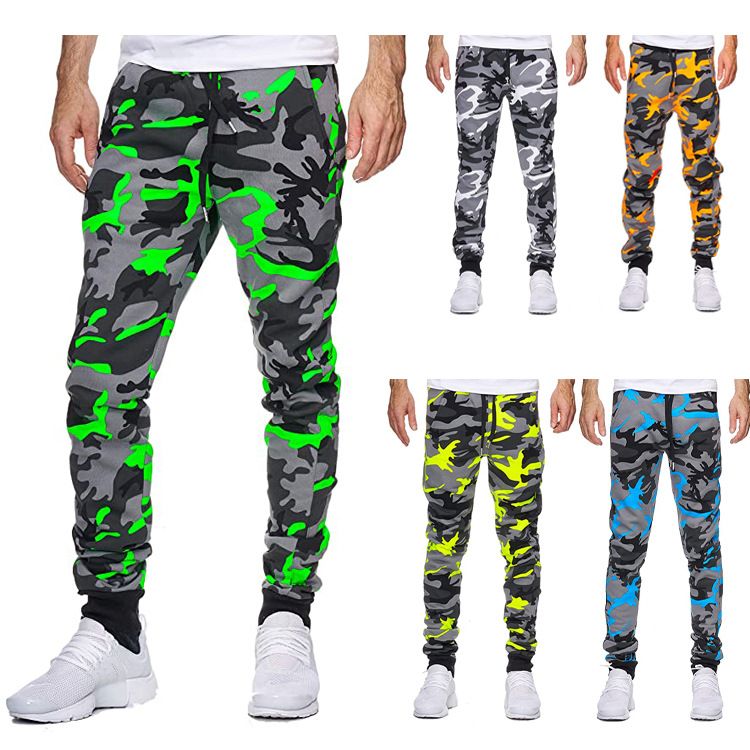 Men Trousers Casual Jogger Camouflage Ankle Banded Mid Waist Male Fashion Cargo Casual Pants Cool Sports Streetwear Autumn