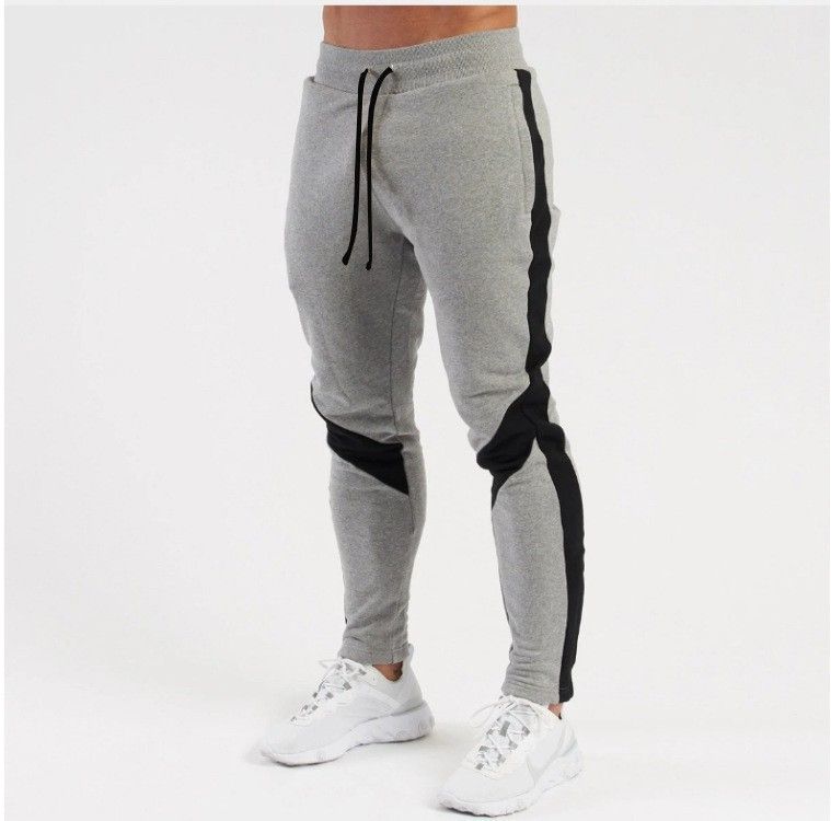Winter new color plus fleece warm small legs men's sports pants fitness casual pants long pants