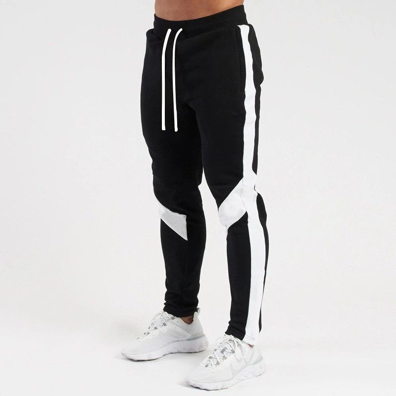 Winter new color plus fleece warm small legs men's sports pants fitness casual pants long pants