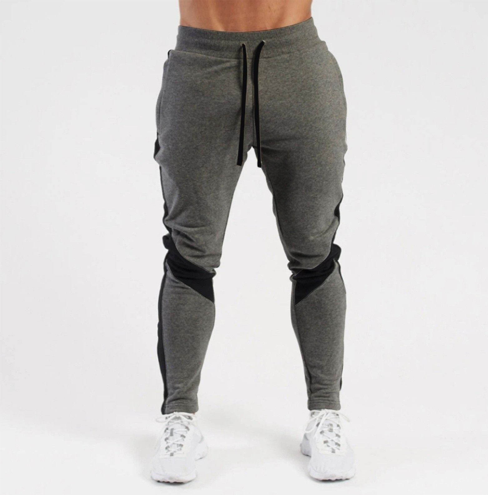 Winter new color plus fleece warm small legs men's sports pants fitness casual pants long pants