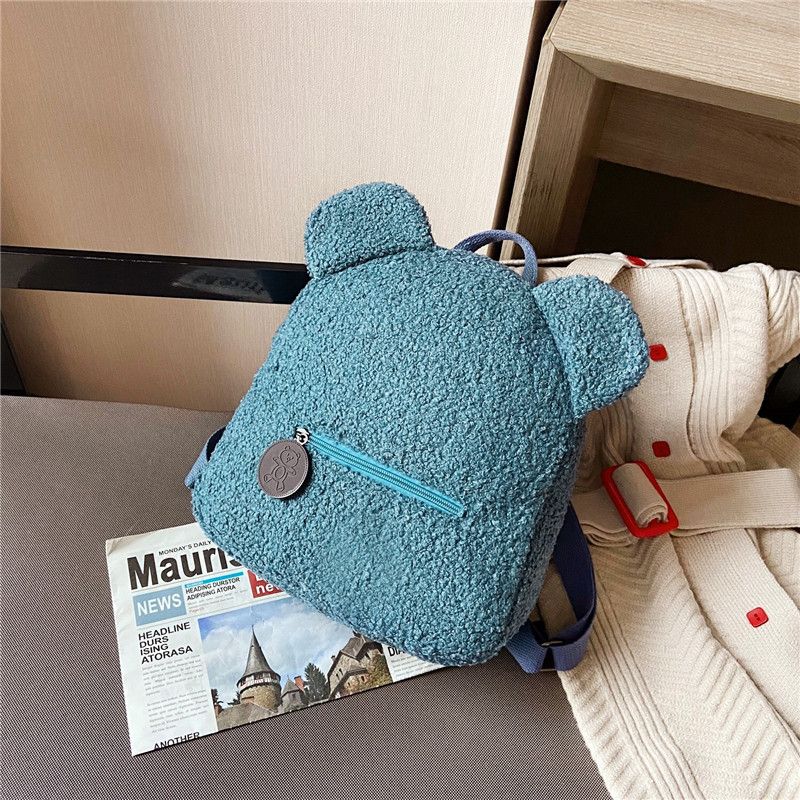 Cute Bear Ear Plush Backpack for Kids Adult Lamb Fleece Shoulder Bag High-capacity Parent-Child Bags Boys Girls Backpacks