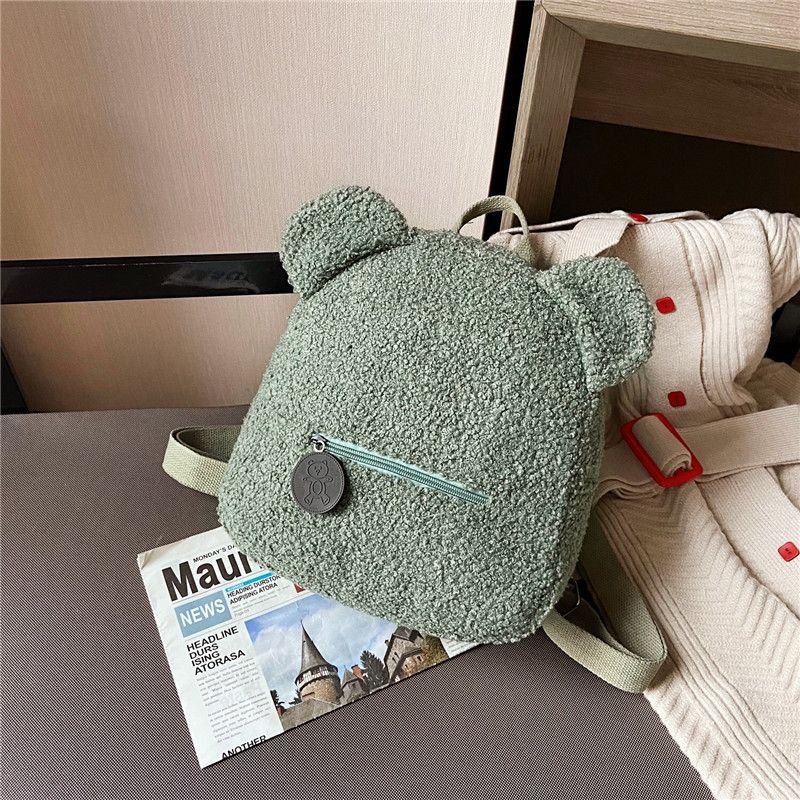 Cute Bear Ear Plush Backpack for Kids Adult Lamb Fleece Shoulder Bag High-capacity Parent-Child Bags Boys Girls Backpacks