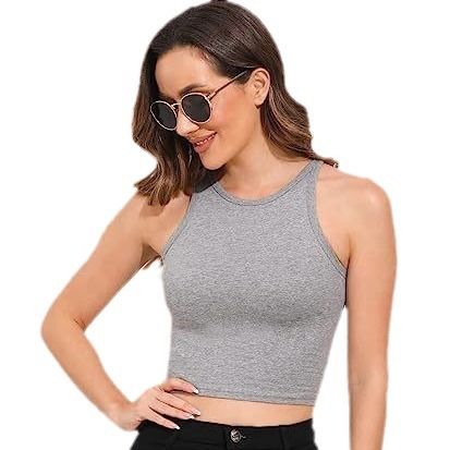 Tank Top Women White Summer Casual Fitness Short Vest Knitted Off Shoulder Sexy Crop Top Women