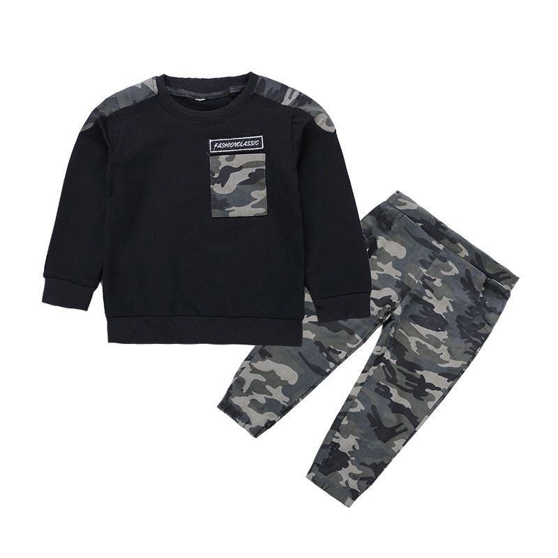 Kids Sport Clothing Sets Boys Tracksuit Autumn Camouflage Children Tops Pants 2Pcs Kit Outfit Teenager Boys Camouflage Tracksuit