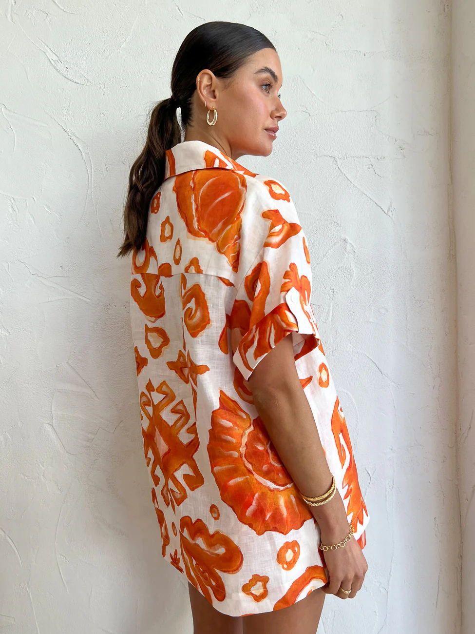 Holiday Printed Two Piece Set For Women Casual Loose Beach Outfits Short Sleeves Shirt Mini Shorts 2 Piece Sets Fashion New