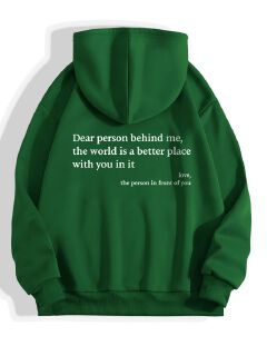 Autumn Hoodies Young Lady Printed Letter Dear Person Behind Me Casual Oversized Hoodie Aesthetic Hoody Sweatshirt Tops