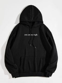 Autumn Hoodies Young Lady Printed Letter Dear Person Behind Me Casual Oversized Hoodie Aesthetic Hoody Sweatshirt Tops