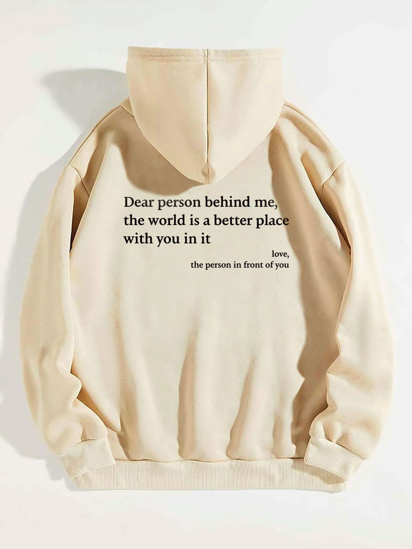 Autumn Hoodies Young Lady Printed Letter Dear Person Behind Me Casual Oversized Hoodie Aesthetic Hoody Sweatshirt Tops