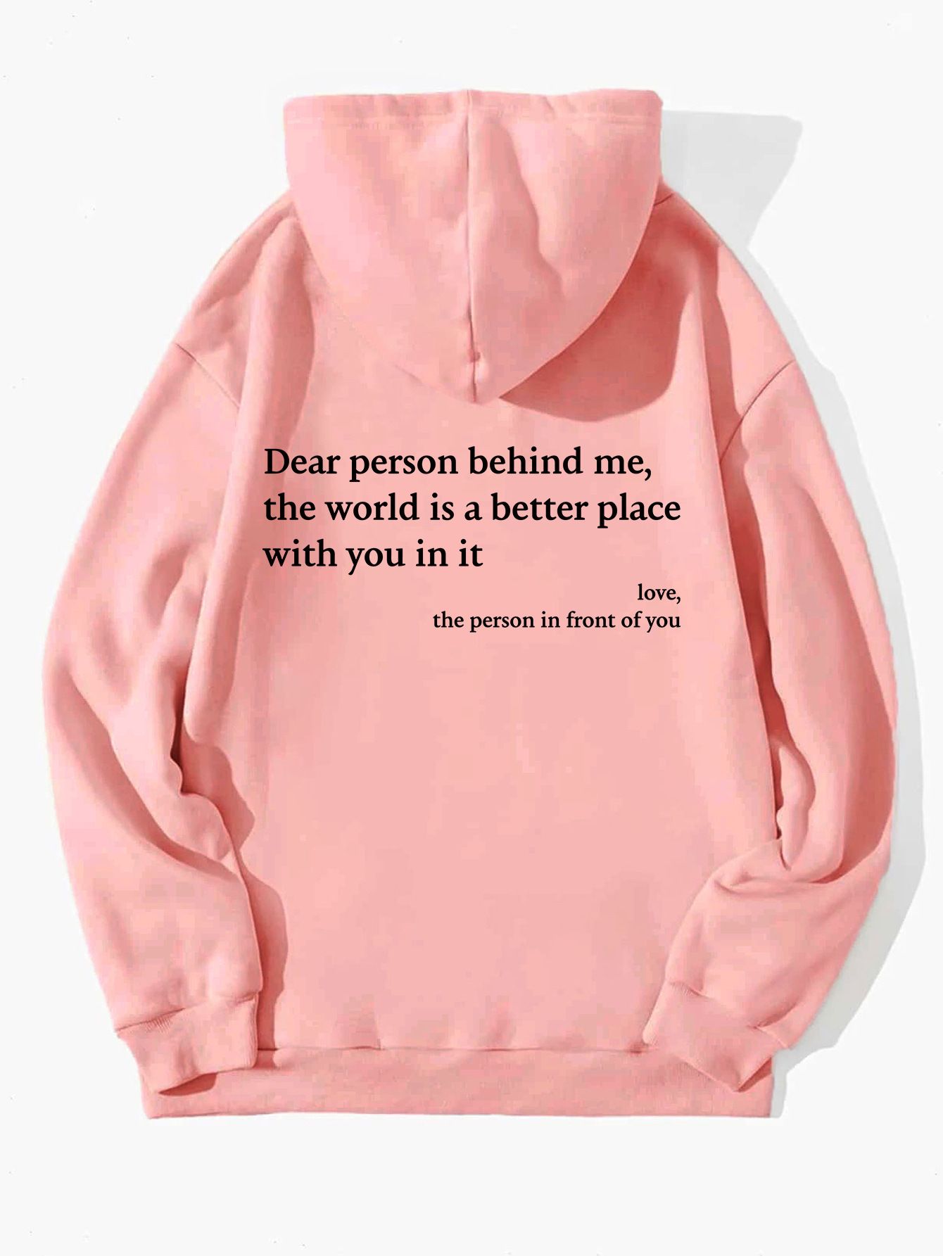Autumn Hoodies Young Lady Printed Letter Dear Person Behind Me Casual Oversized Hoodie Aesthetic Hoody Sweatshirt Tops