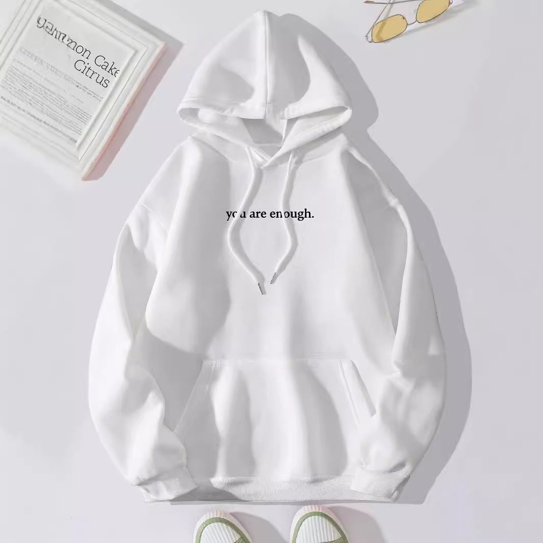 Autumn Hoodies Young Lady Printed Letter Dear Person Behind Me Casual Oversized Hoodie Aesthetic Hoody Sweatshirt Tops