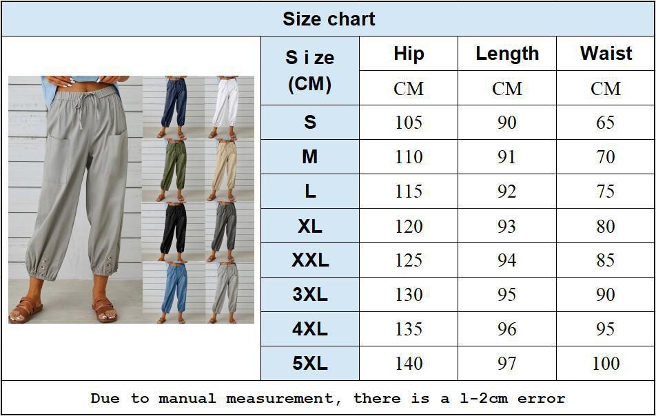 Women Cotton Linen Pants Autumn Solid Color Elastic Waist Loose Straight Trousers Female Harajuku High Waist Wide Leg Pants