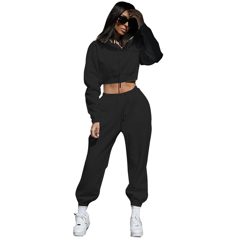 Sweatshirt Set Women's Sports Long Sleeve Hoodie Pullover Sweatshirt Two Piece Set Workshop Suit Womens Sports Overalls Set