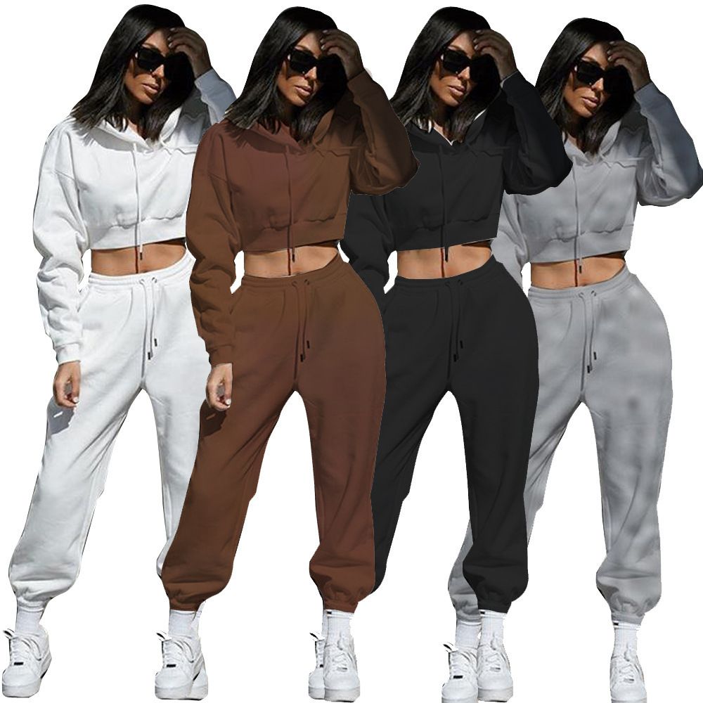 Sweatshirt Set Women's Sports Long Sleeve Hoodie Pullover Sweatshirt Two Piece Set Workshop Suit Womens Sports Overalls Set