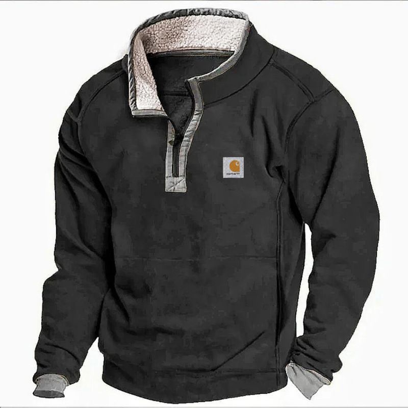 Zip Polo Shirt For Men Fashion Oversized Men ‘s Clothing Casual Sweatshirt Long Sleeve Solid Color Pullover Tops Hoodies