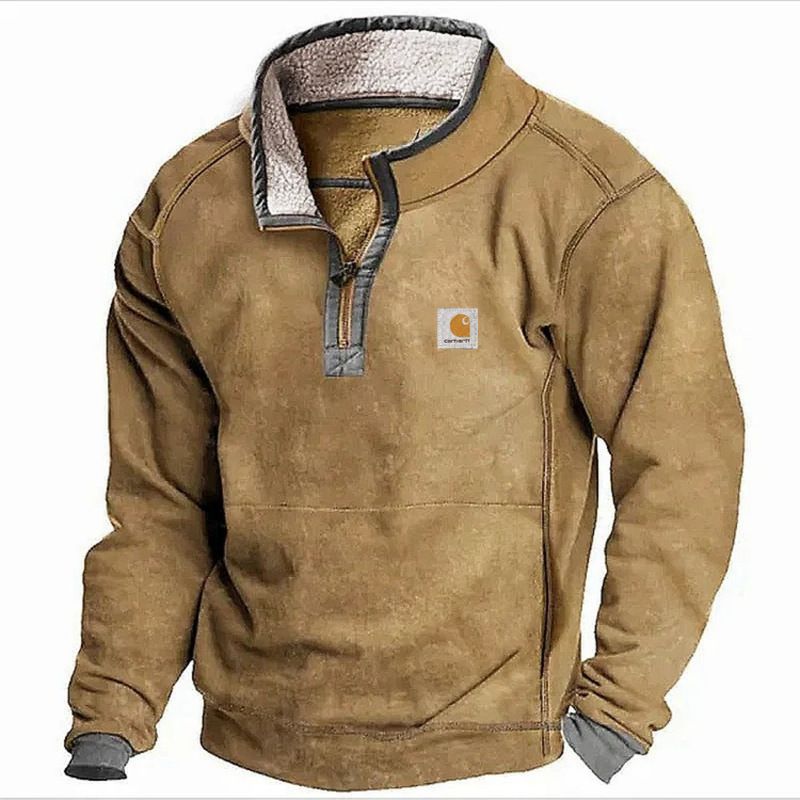 Zip Polo Shirt For Men Fashion Oversized Men ‘s Clothing Casual Sweatshirt Long Sleeve Solid Color Pullover Tops Hoodies