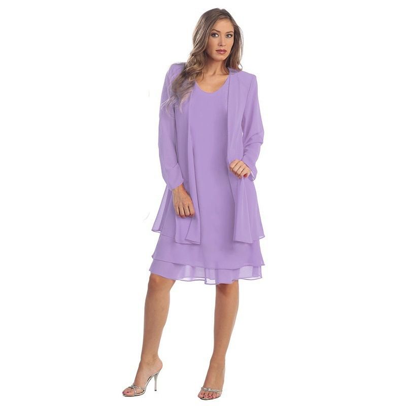 2 Pieces Chiffon Dress Set Women Casual Long Sleeve Solid Cardigan Dress Elegant Wedding Evening Party Dresses Clothing Vestidos