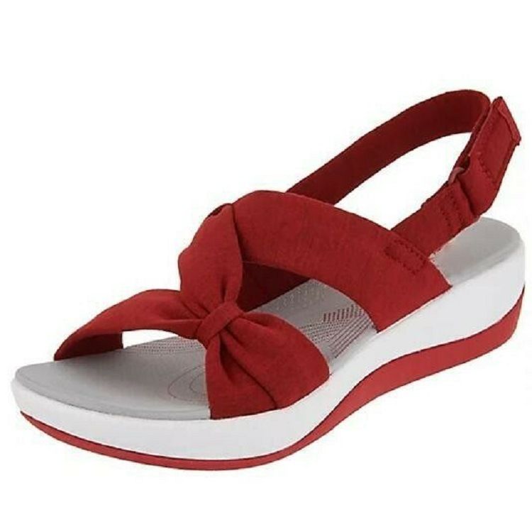 Women Slip on Sandals Hoop & Loop Fastener Fashion Low Platform Sandals Elegant Walking Sandals for Party Vacation