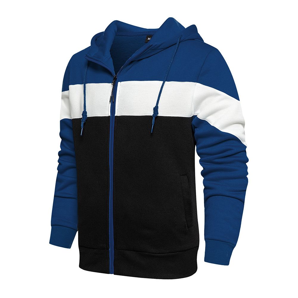 Fashion Mens Jacket Coat Long Sleeve Sweatshirts Oversized Zipper Hoodies Loose Man Color Matching Hoodies Casual Jacket