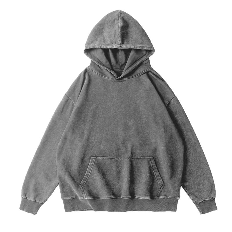 Washed Hoodie Zipper Sweatshirt Pants Tracksuit Men Women Retro Loose Distressed HipHop Oversized Big