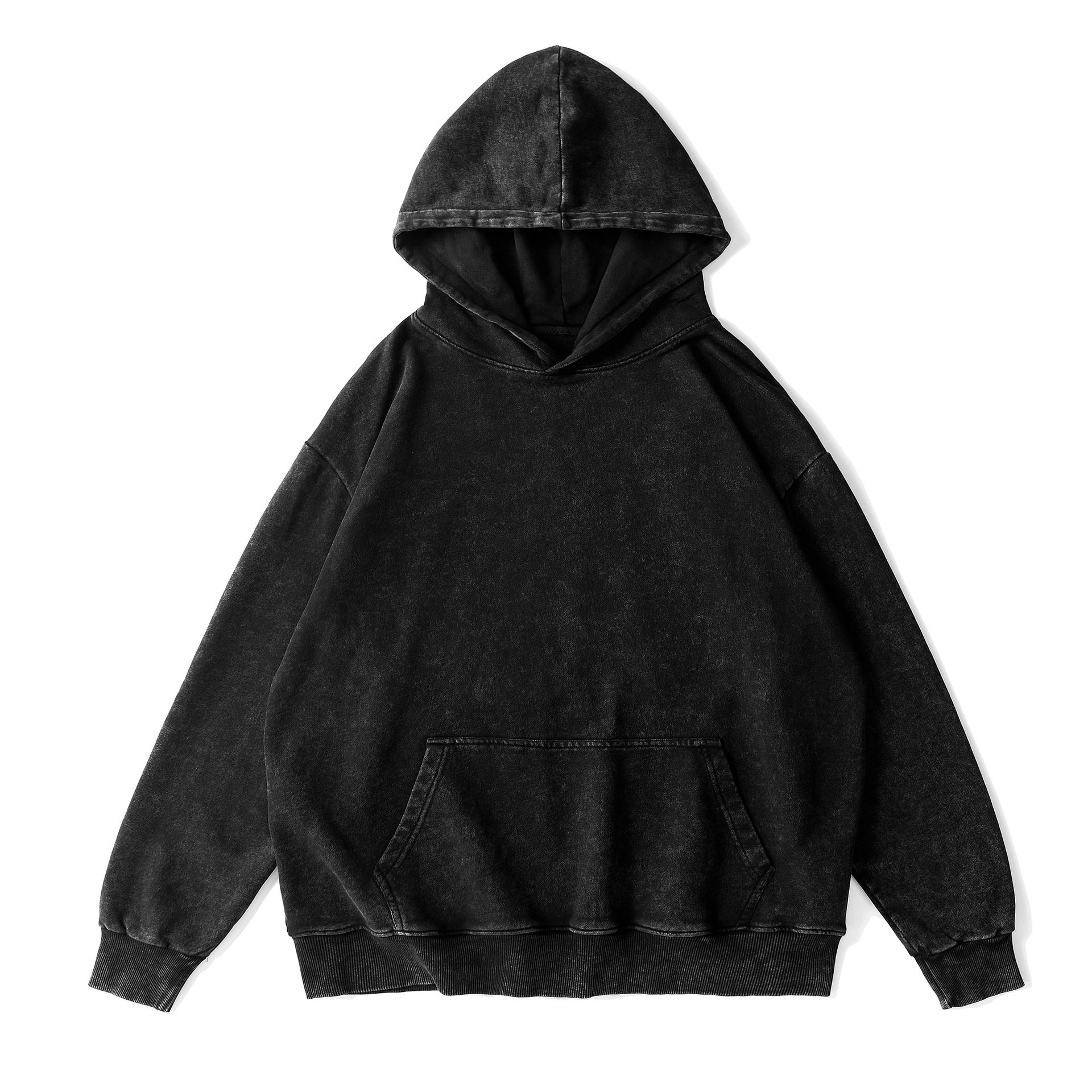 Washed Hoodie Zipper Sweatshirt Pants Tracksuit Men Women Retro Loose Distressed HipHop Oversized Big