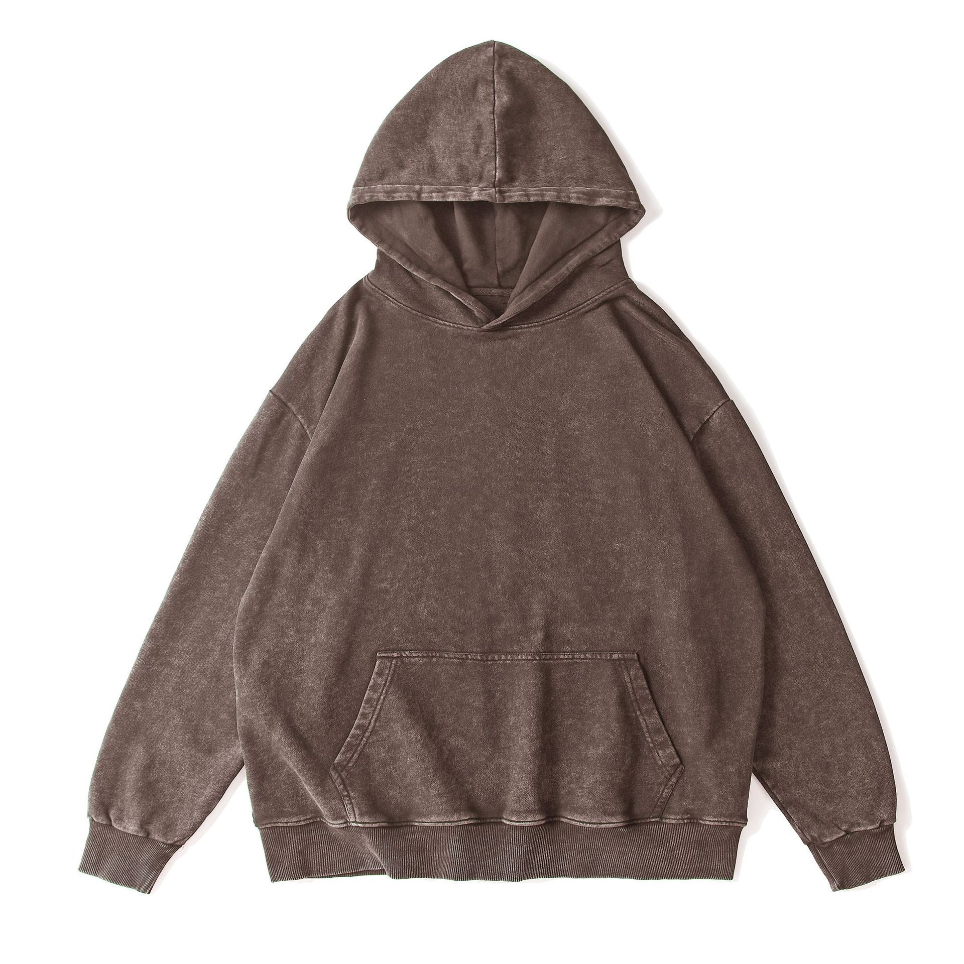 Washed Hoodie Zipper Sweatshirt Pants Tracksuit Men Women Retro Loose Distressed HipHop Oversized Big